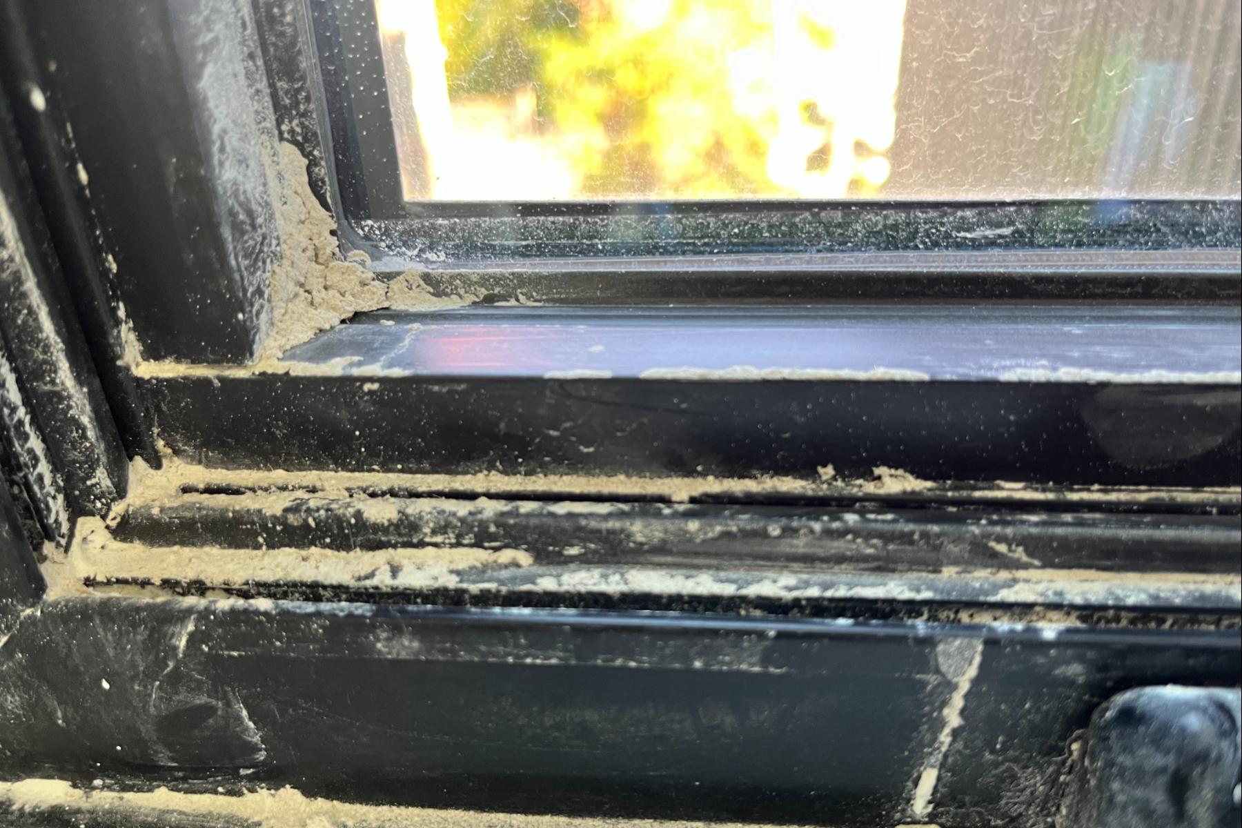dust on windowsill